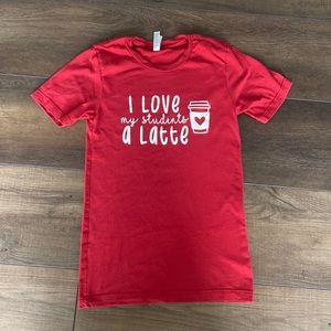 Teacher T-shirt-I love my students a latte
